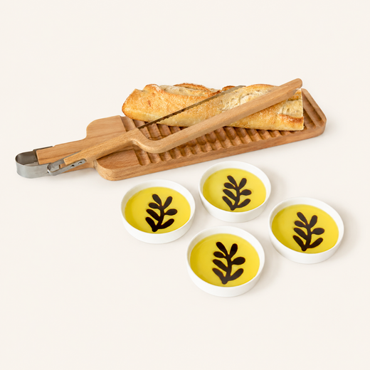 Olive Oil & Balsamic Dipping Plates, Set of 4