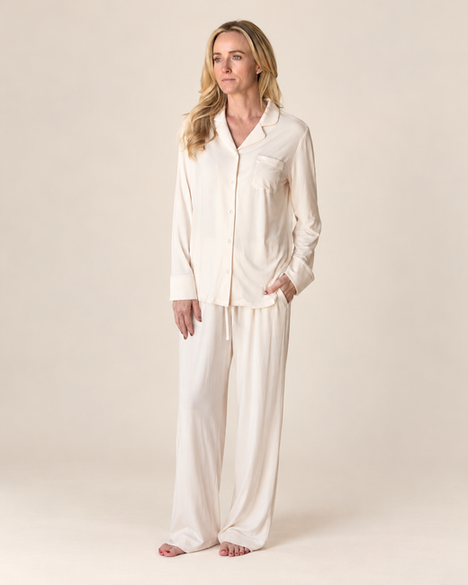 Jersey modal pajama set in oat